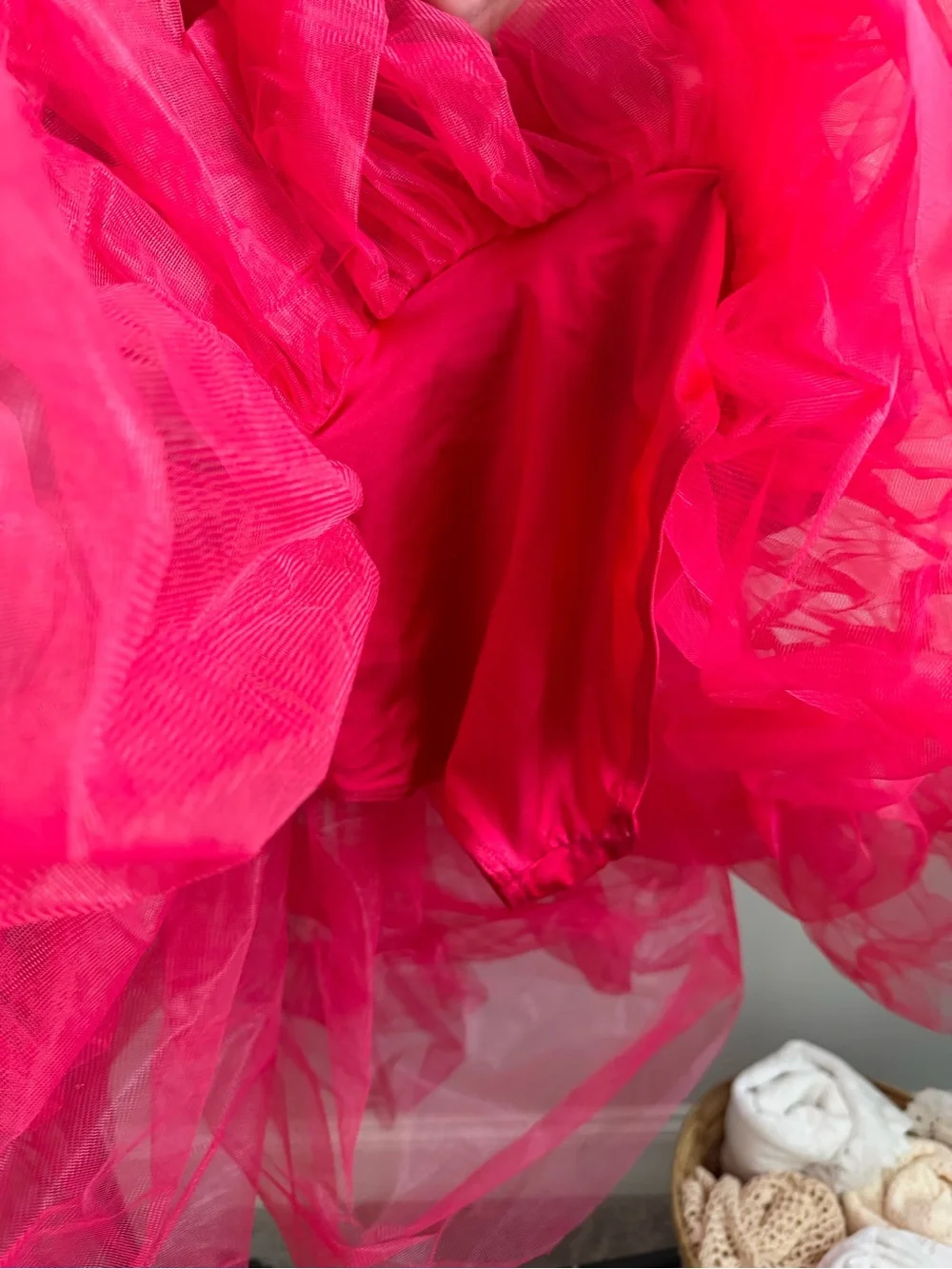 Weissman Navy Jacket with Hot Pink Tulle Skirt and Bow